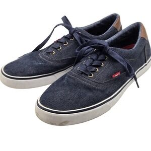 Levis Shoes Mens Size 12 Blue Denim Comfort Lace Up Low Top Casual Sneakers